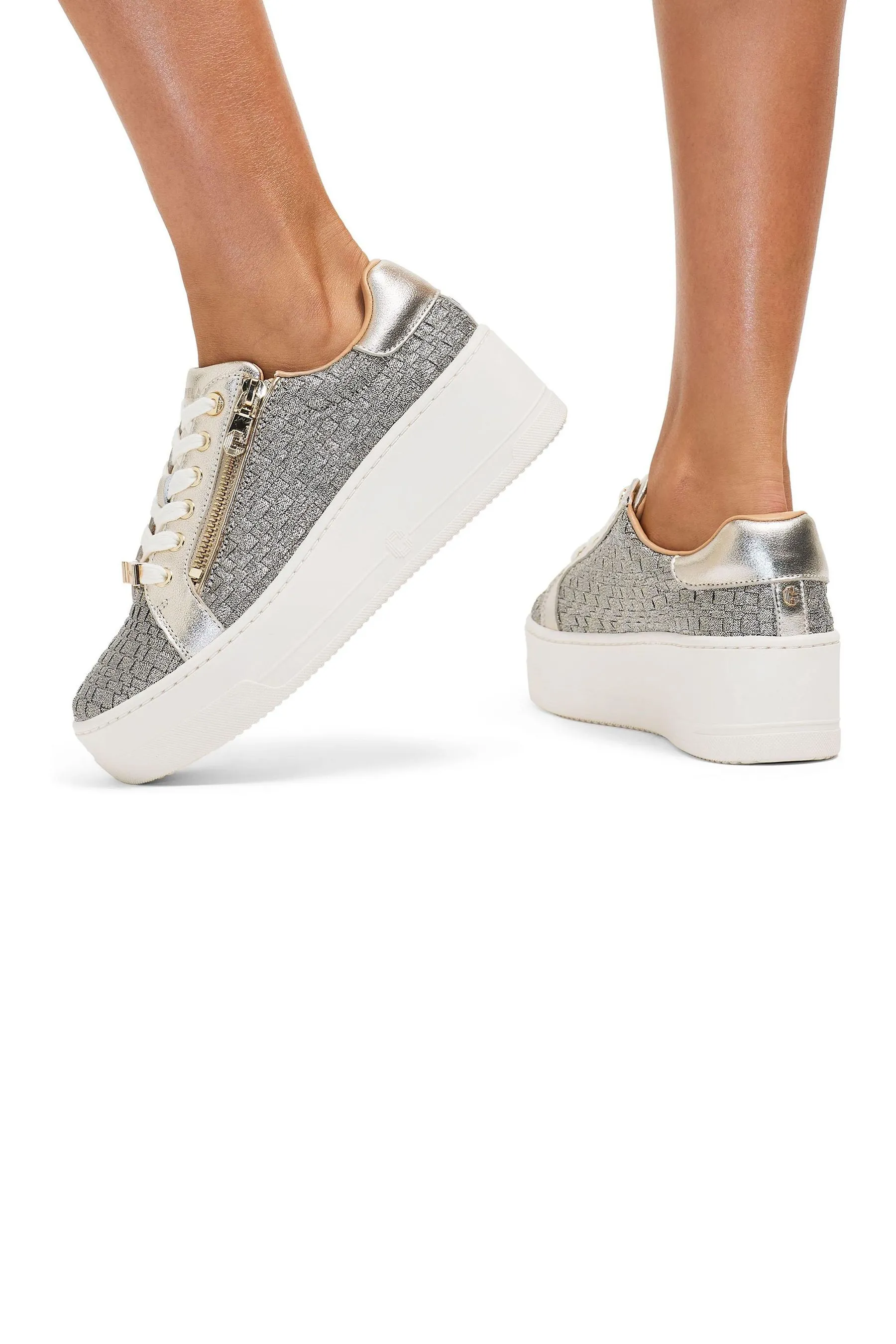 Carvela Rafia Argento - Connected - Scarpe da ginnastica con zip    