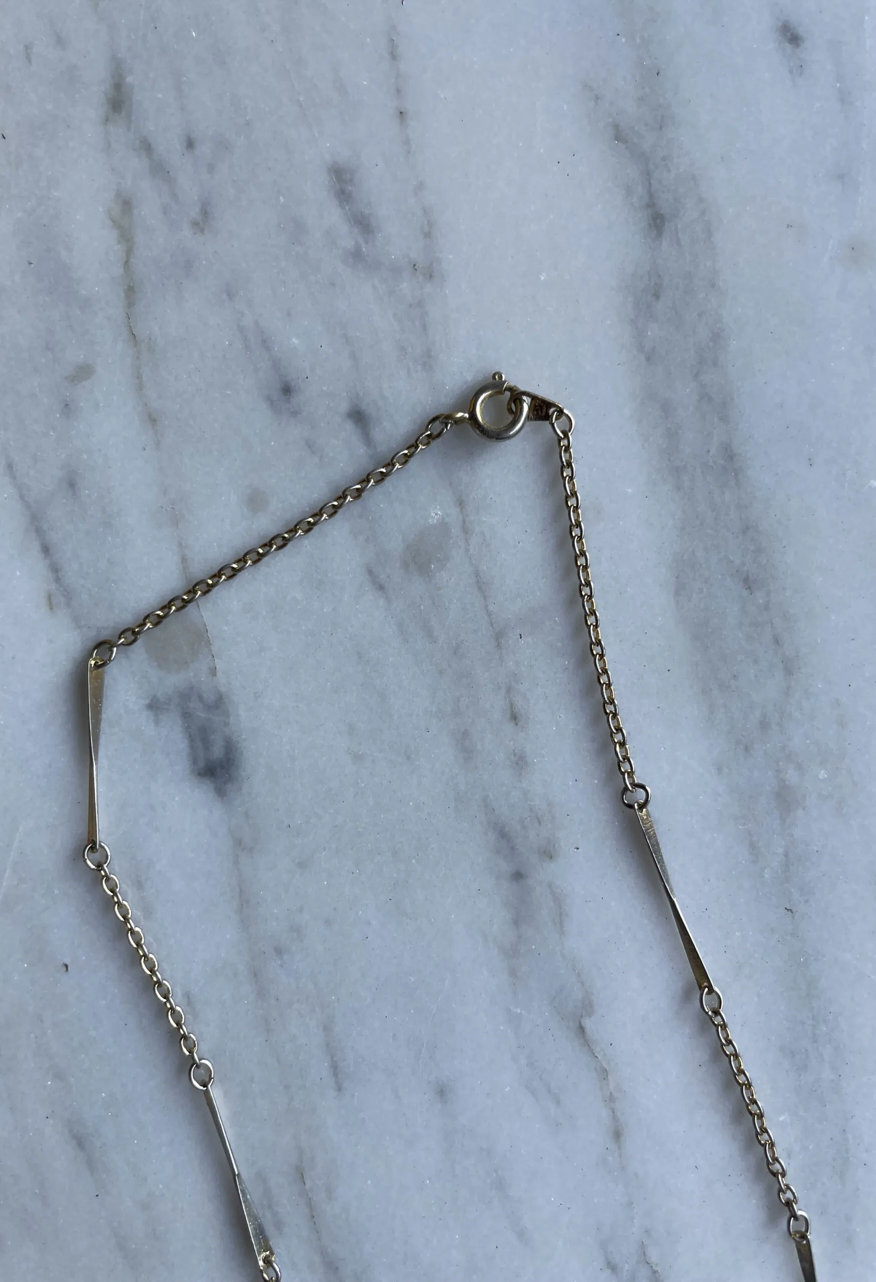 Catenina GEMELLI con pendente esagonale in argento vintage anni ’70