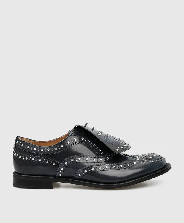 Church's Scarpe Oxford in pelle di cristallo blu scuro DE0043
