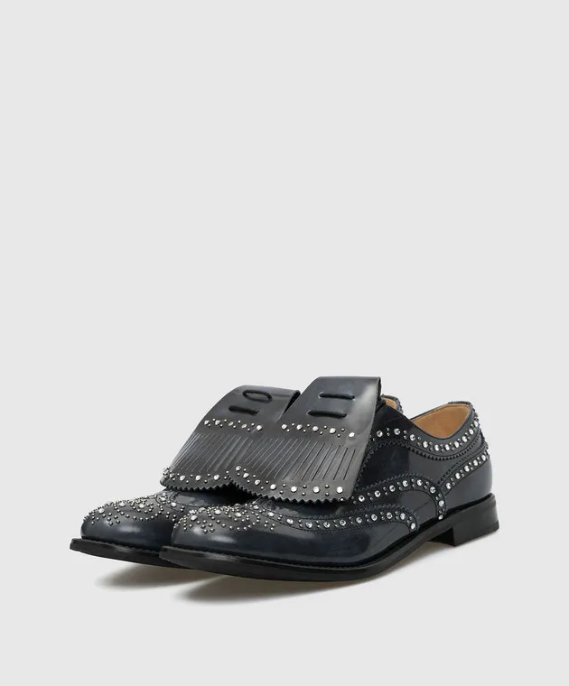 Church's Scarpe Oxford in pelle di cristallo blu scuro DE0043