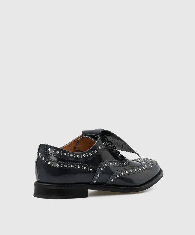 Church's Scarpe Oxford in pelle di cristallo blu scuro DE0043