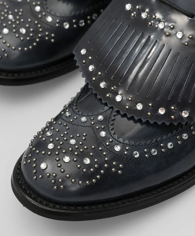Church's Scarpe Oxford in pelle di cristallo blu scuro DE0043