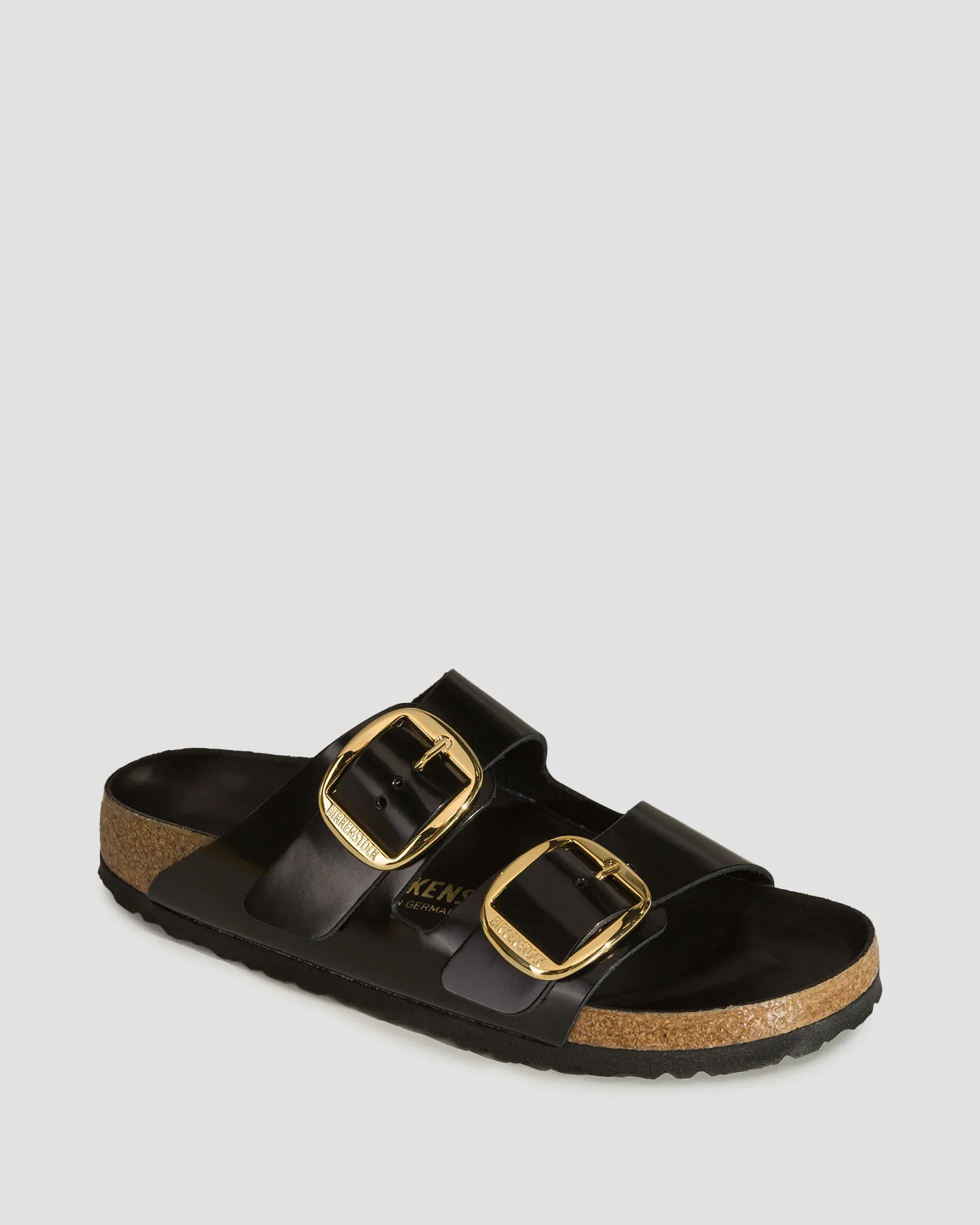 Ciabatte nere da donna Birkenstock Arizona Natural Leather Patent Narrow 1021476-hsb