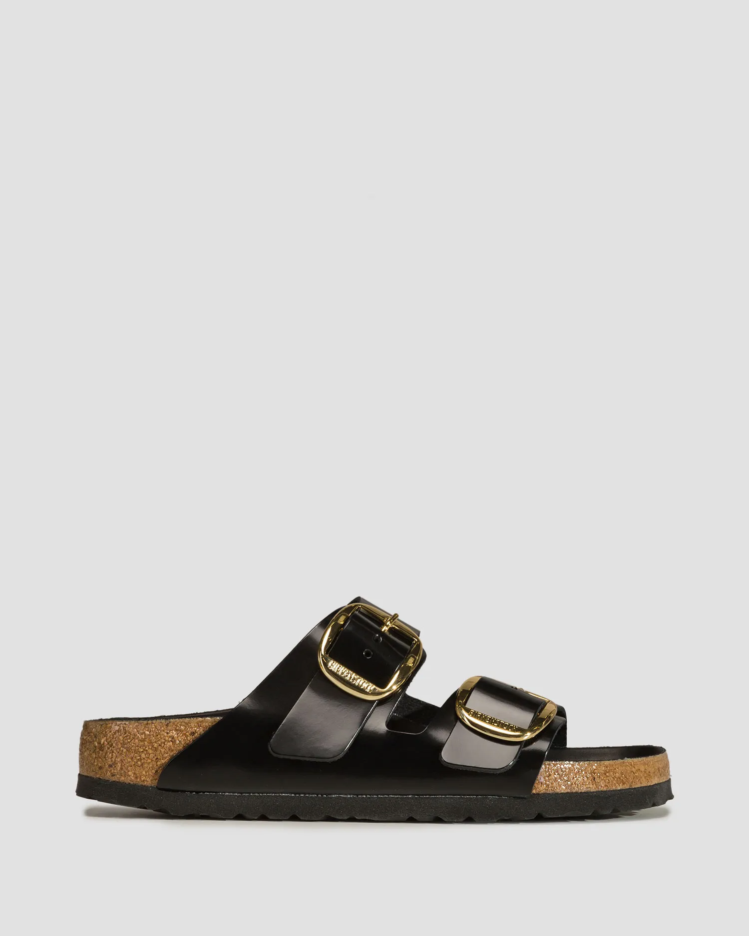 Ciabatte nere da donna Birkenstock Arizona Natural Leather Patent Narrow 1021476-hsb