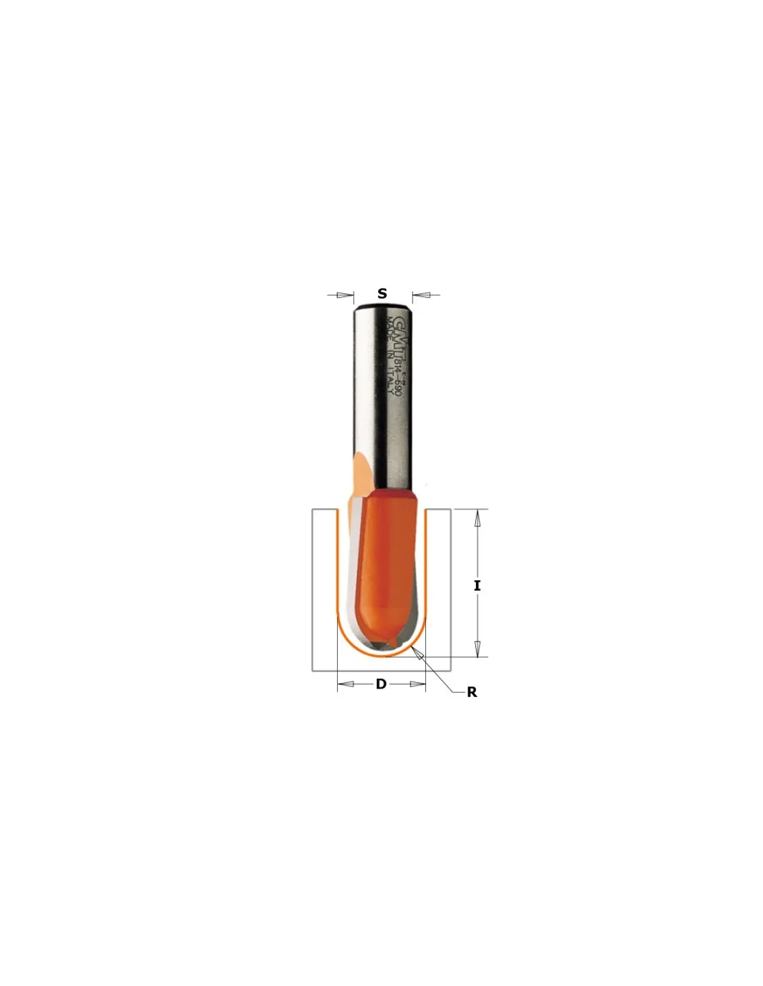 CMT 914.190.11 FRESA PER LEGNO CON R. CONVESSO DxIxS19x11,5x8mm
