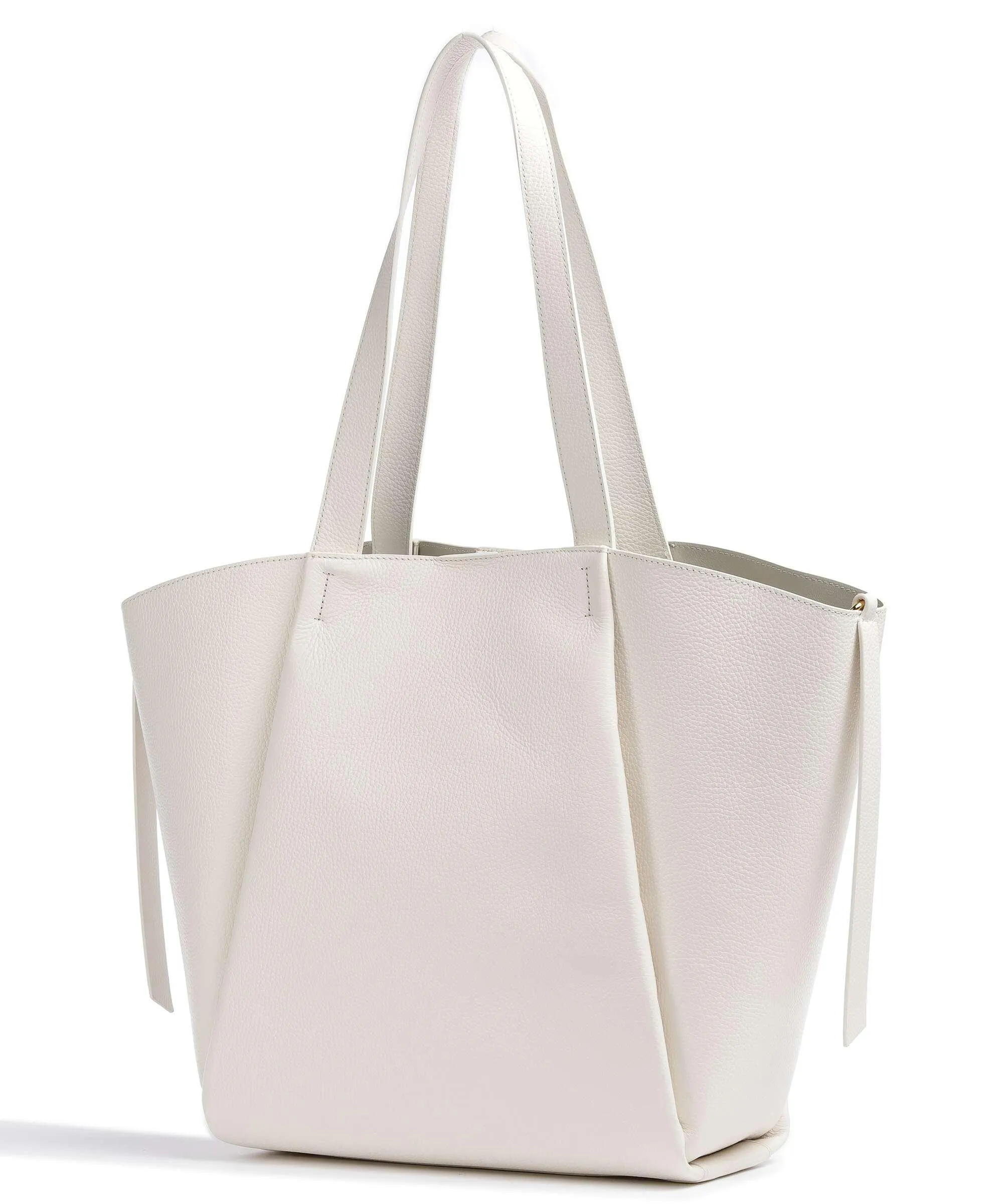  Coccinelle Boheme Borsa shopper pelle di vacchetta grana bianco  