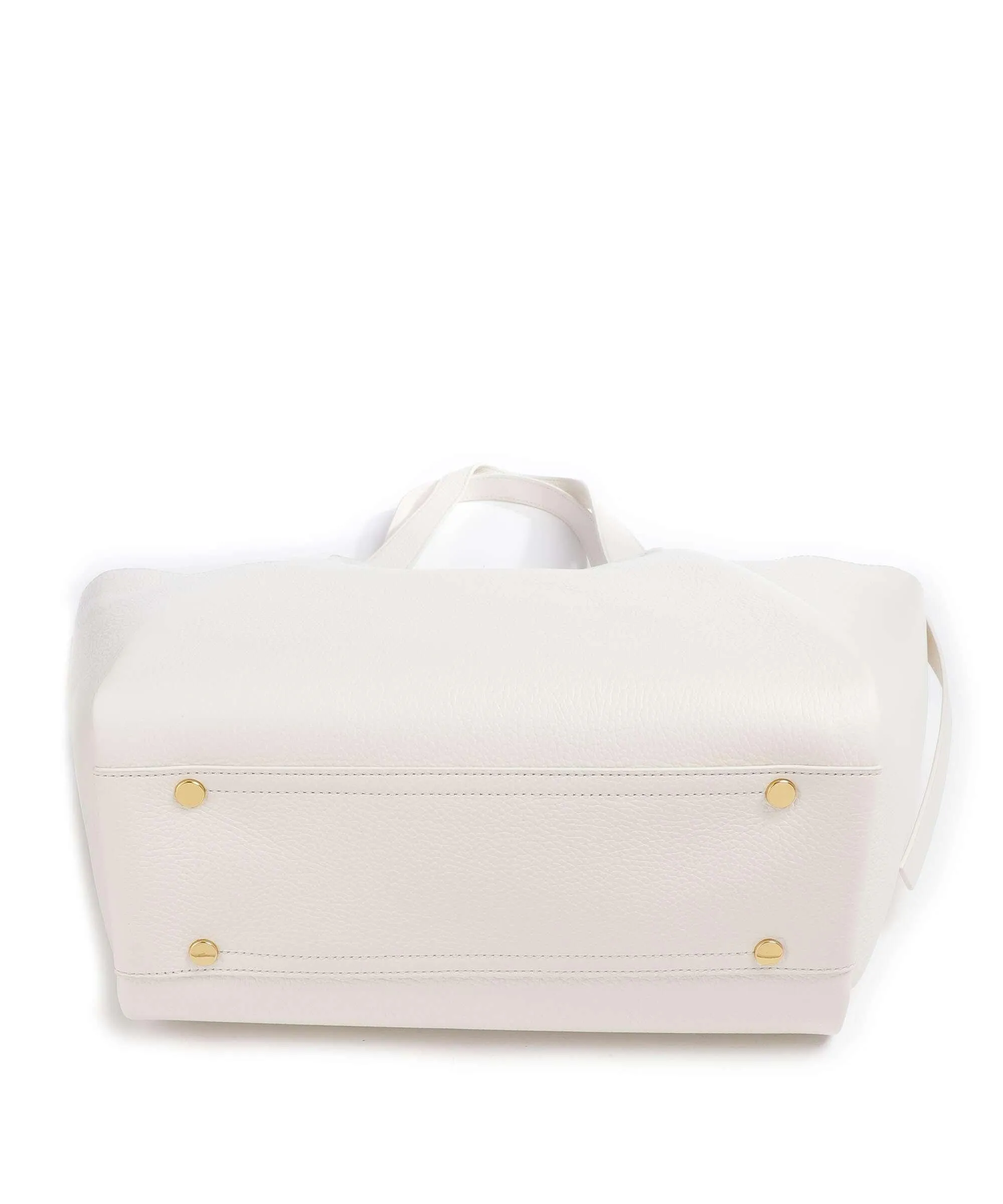  Coccinelle Boheme Borsa shopper pelle di vacchetta grana bianco  