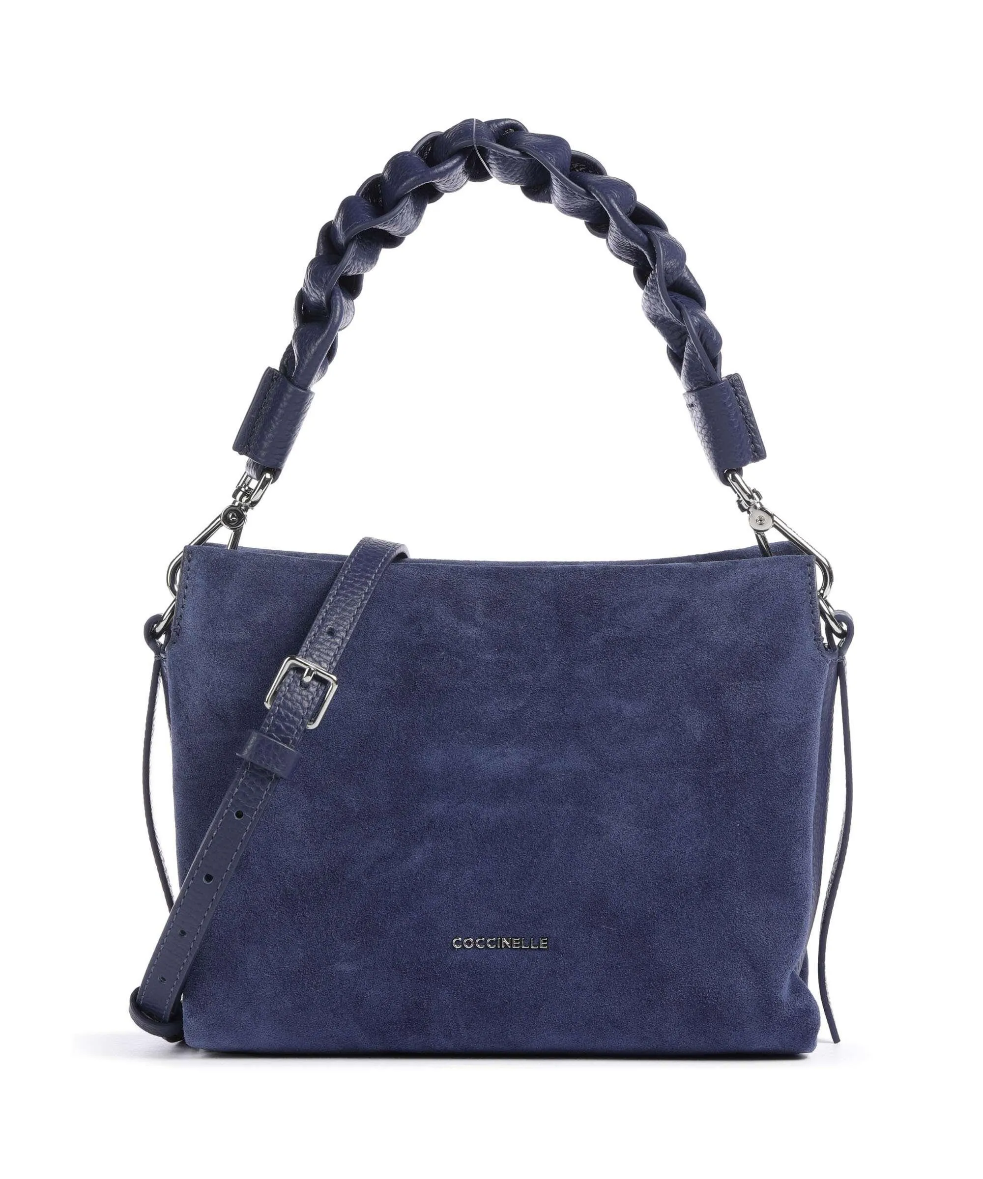  Coccinelle Boheme Suede Borsa a spalla pelle bovina ruvida blu scuro  
