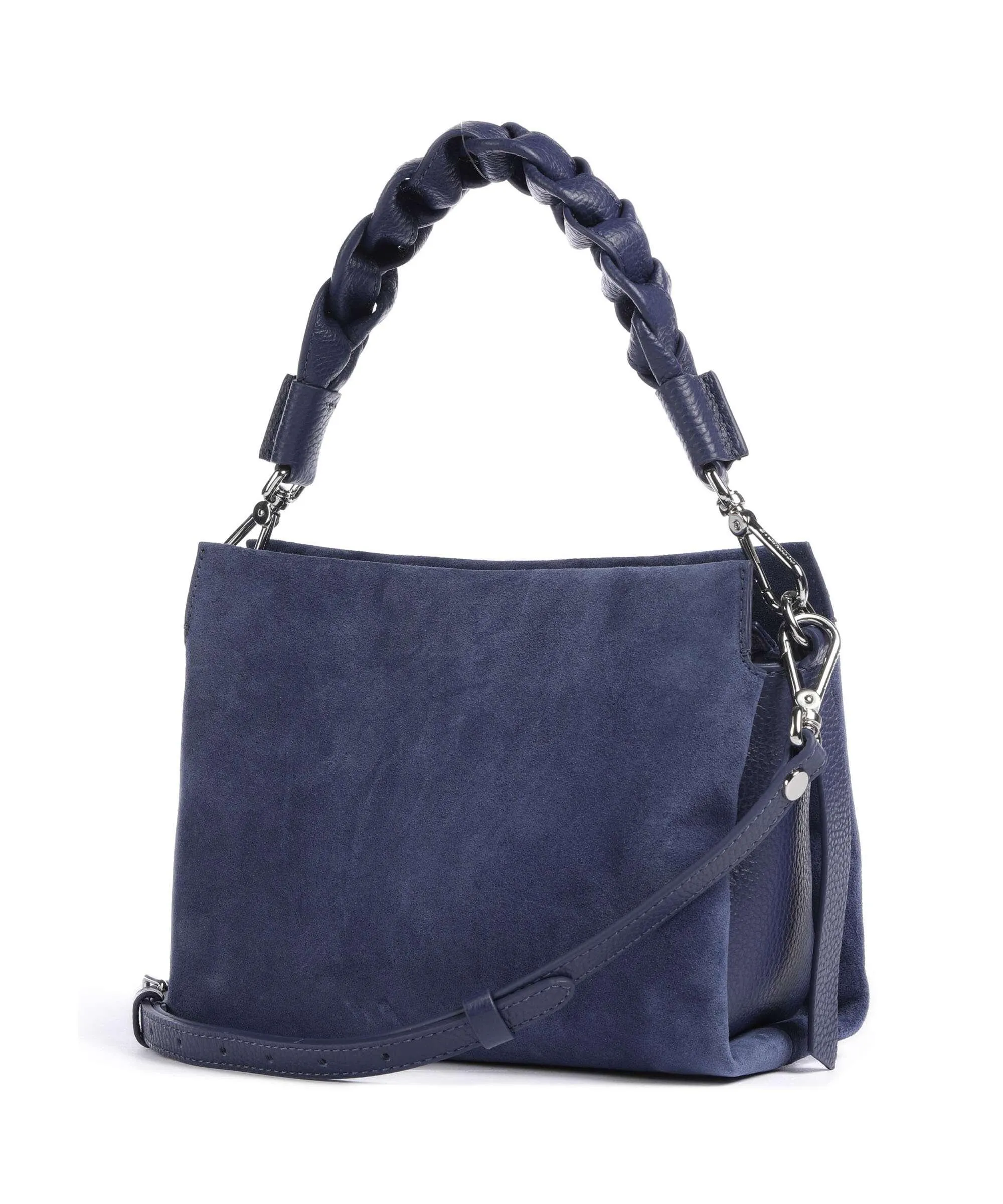  Coccinelle Boheme Suede Borsa a spalla pelle bovina ruvida blu scuro  