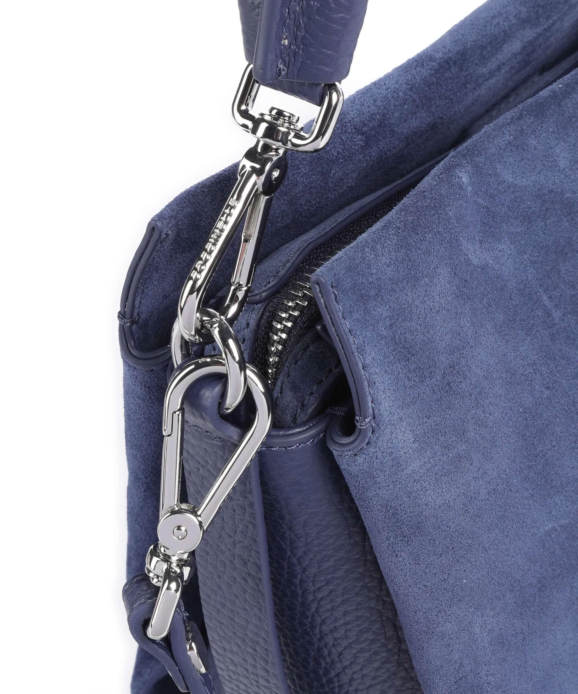 Coccinelle Boheme Suede Borsa a spalla pelle bovina ruvida blu scuro  
