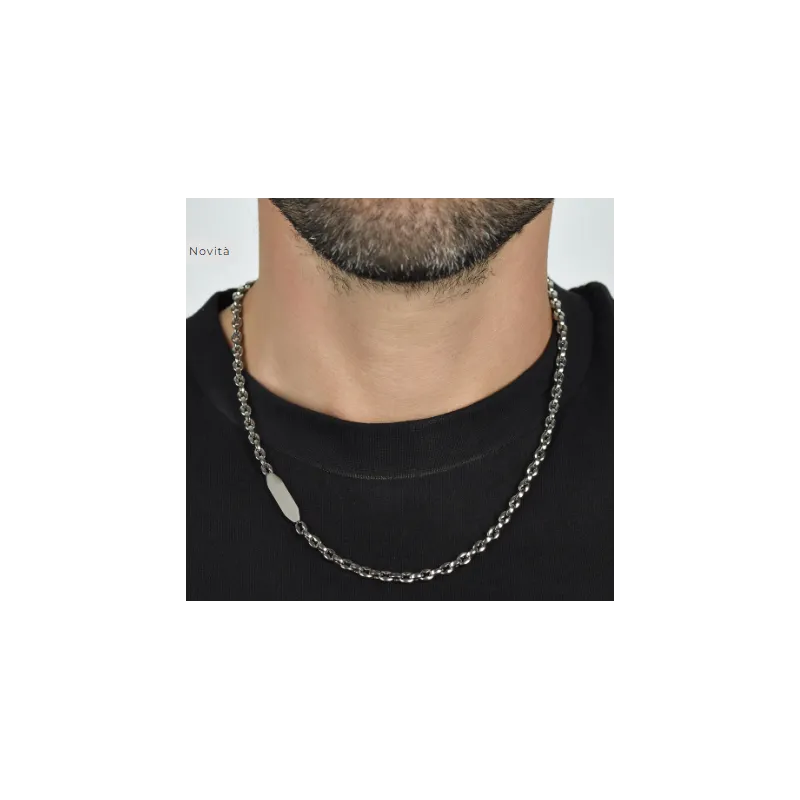 COLLANA UOMO IN ACCIAIO CON ELEMENTO