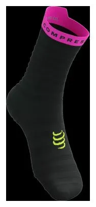 Compressport Pro Racing v4.0 Ultralight Run High Socks Black/Yellow/Pink