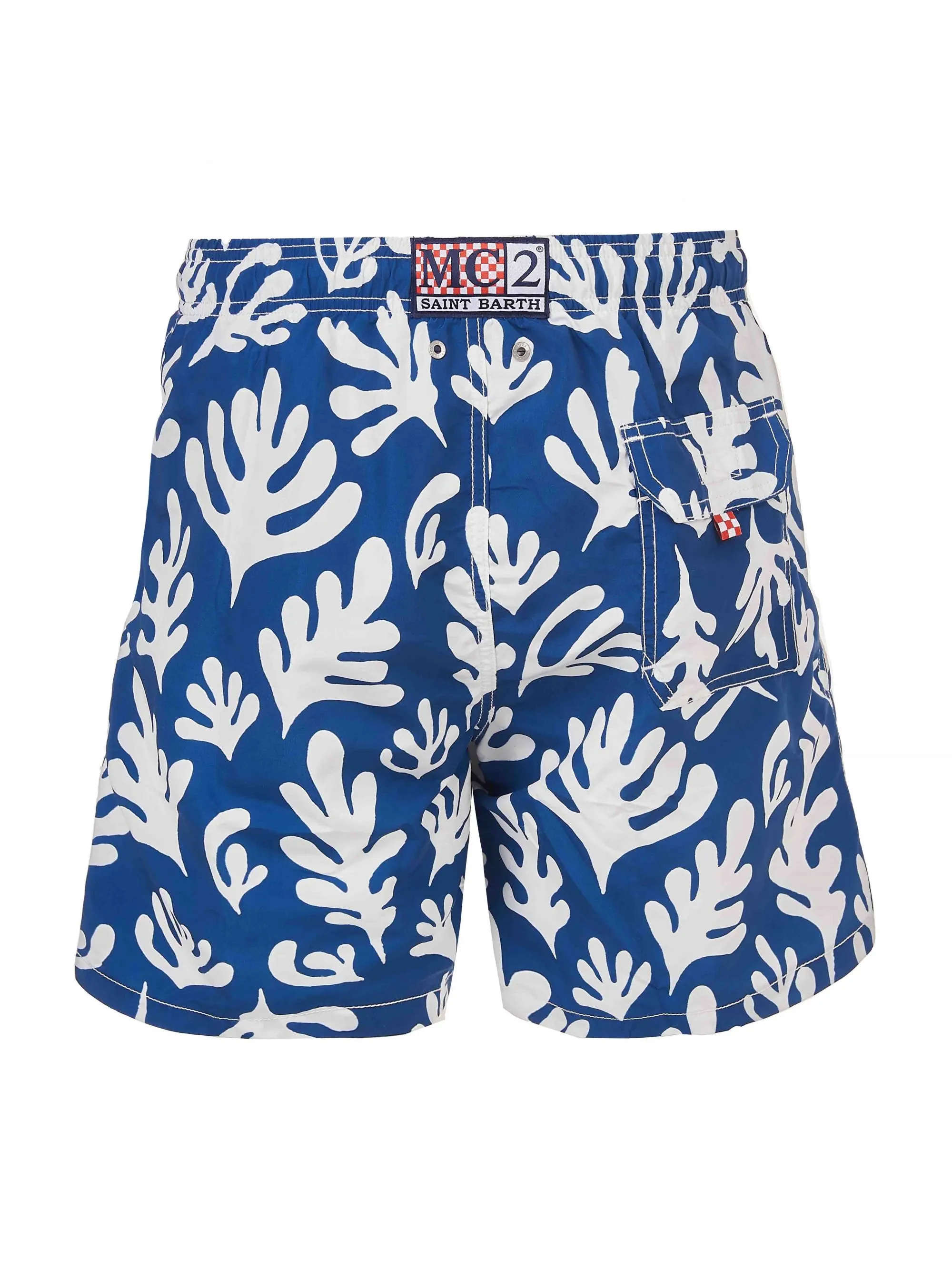COSTUME DA BAGNO PAINTED LEAVES IN TECHNO STAMPATO