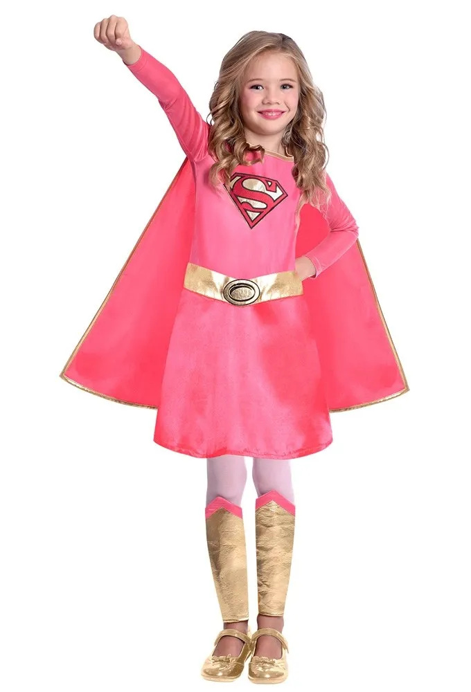 Costume da Supergirl rosa per bambina