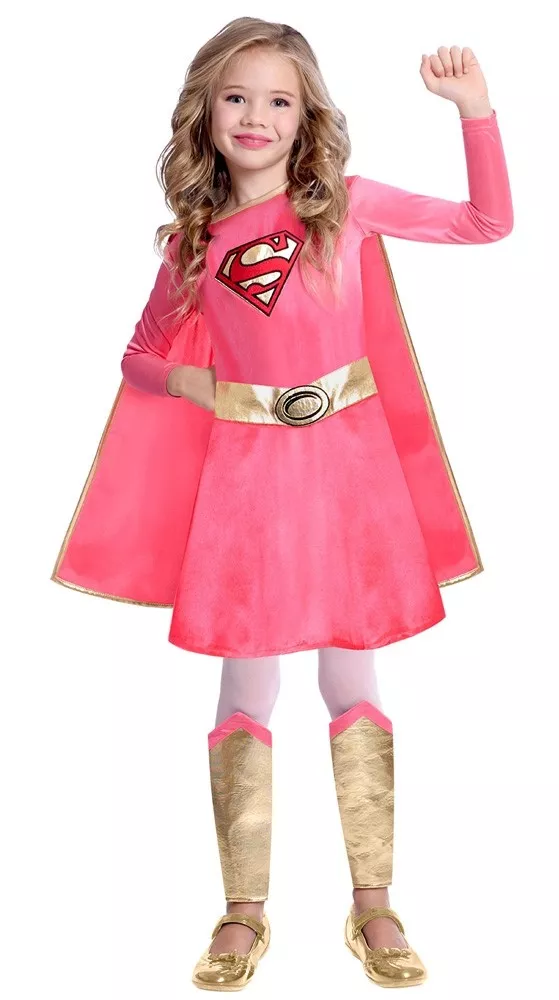 Costume da Supergirl rosa per bambina