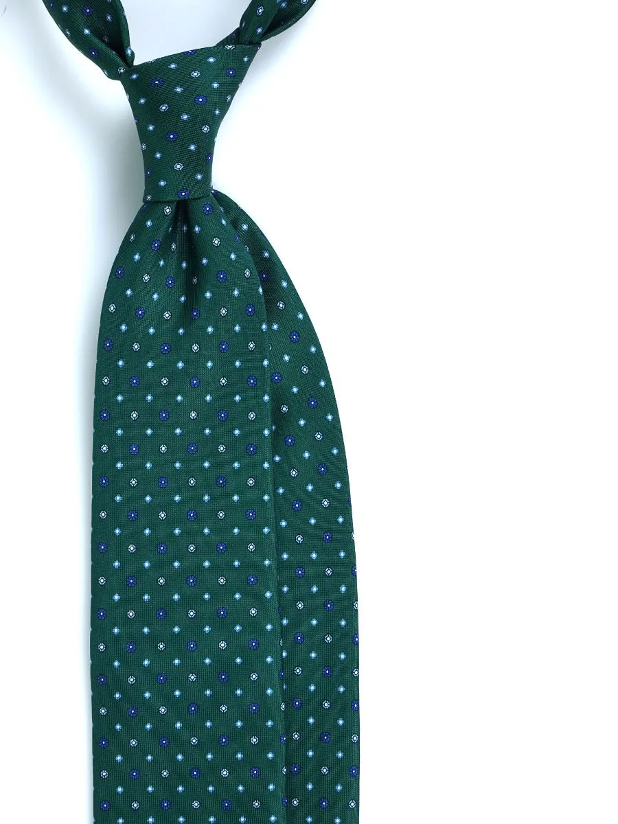 Cravatta 3 pieghe GREENONE in seta inglese stampata Verde 