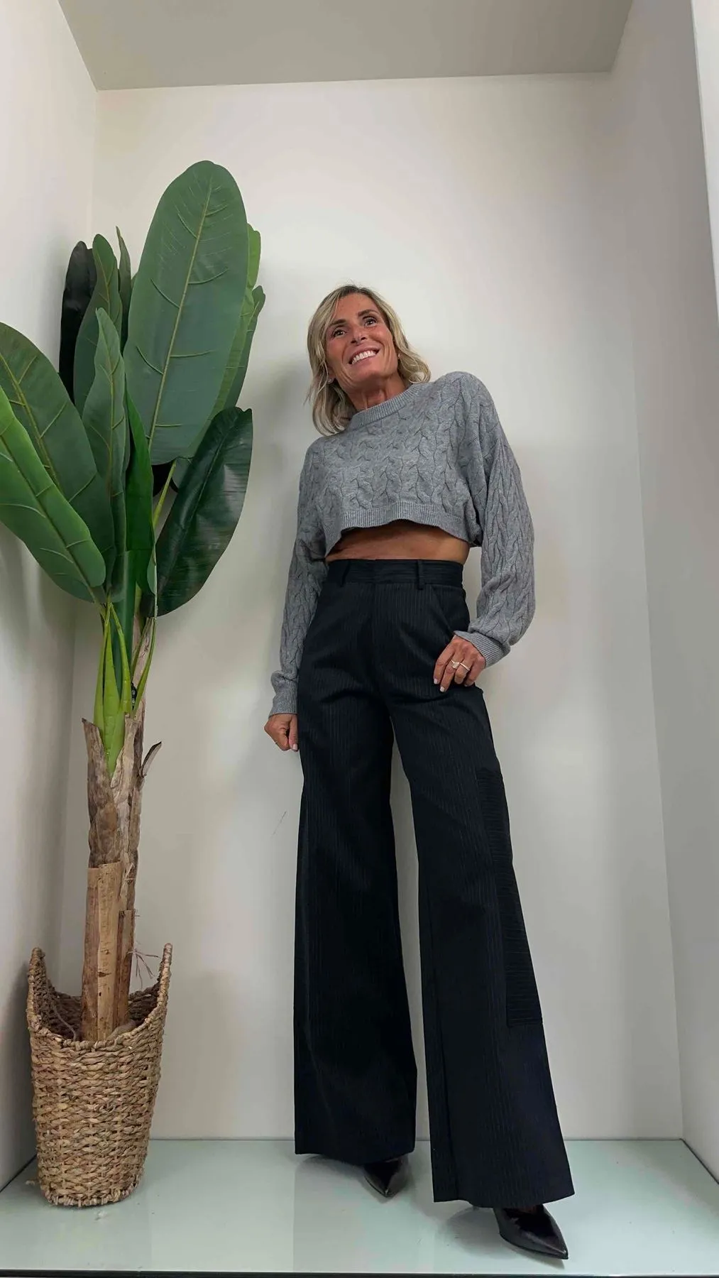 DAFNE - LD0004P32 - PANTALONE CARGO PALAZZO GESSATO