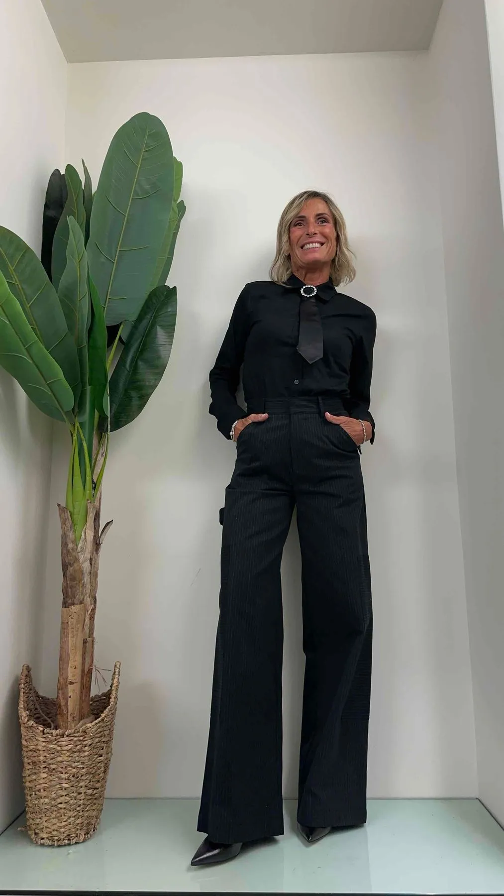 DAFNE - LD0004P32 - PANTALONE CARGO PALAZZO GESSATO