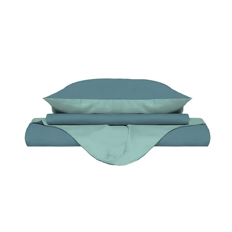 DATEX Parure copripiumino linea Natural Color, ottanio/verde acqua