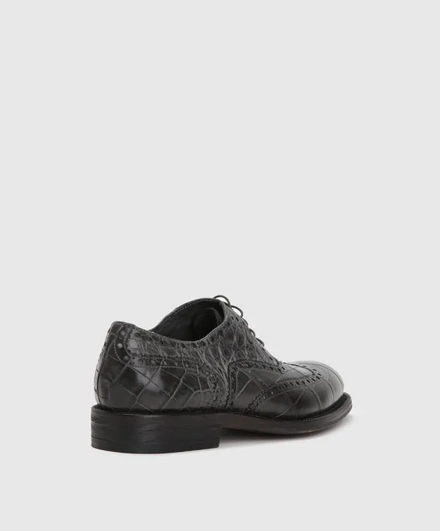 Del Dami Scarpe oxford in alligatore grigio 3557