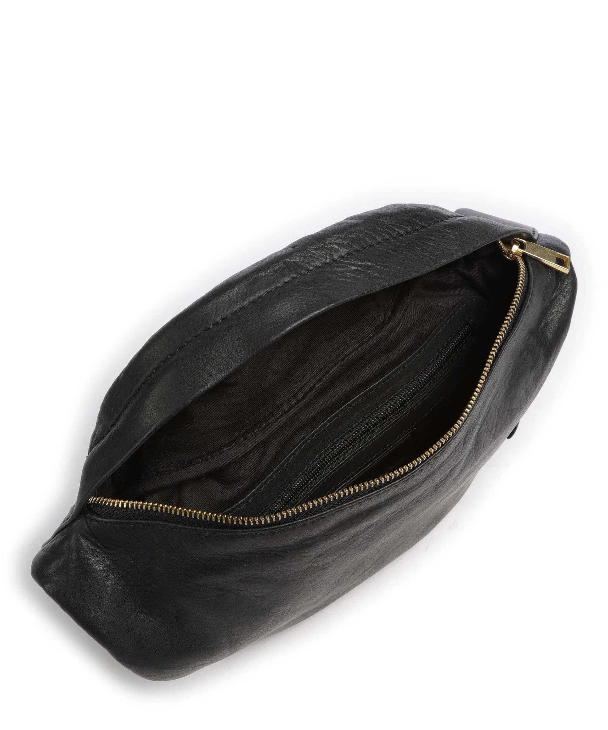  Depeche Golden Chic Marsupio pelle di vitello finemente grana nero  