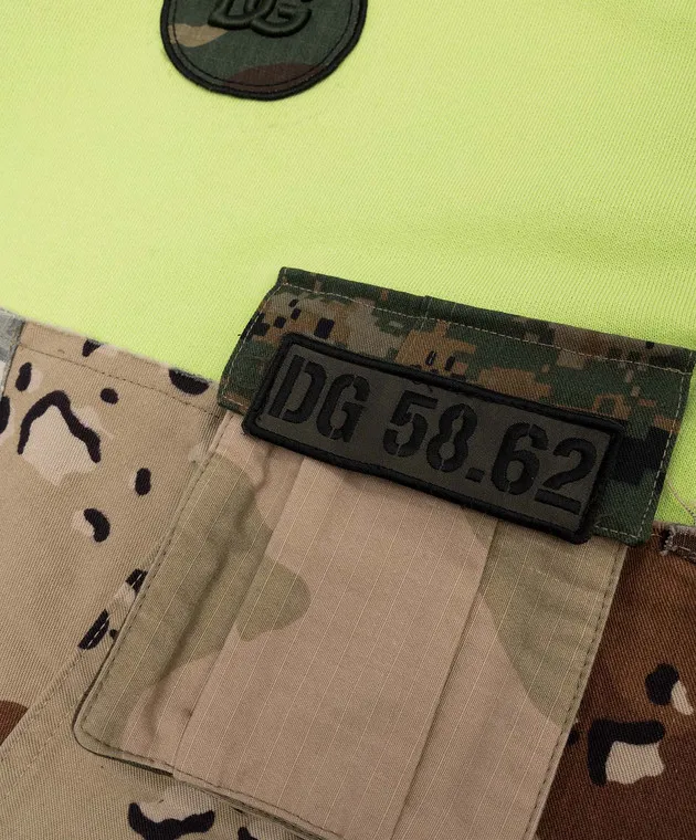 Dolce&Gabbana Felpa verde da bambino con stampa mimetica L4JWDMG7B8Y812