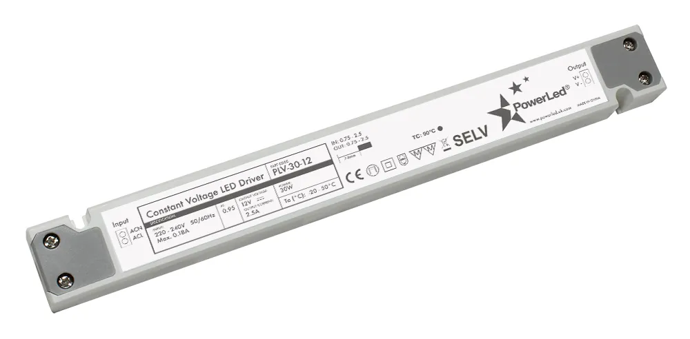 Driver LED PowerLED, 30W, IN 220 → 240V ca, OUT 24V, 1.25A