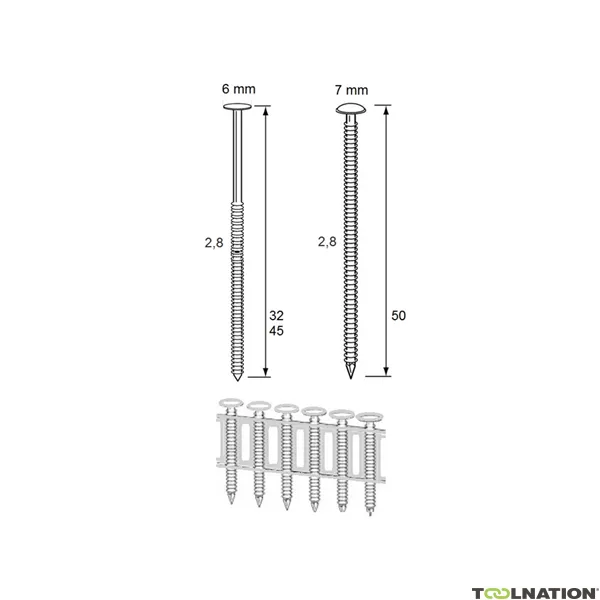 Dutack 5243005 RNCS28 Chiodo in bobina ad anello in acciaio inox 50mm 6000 pezzi