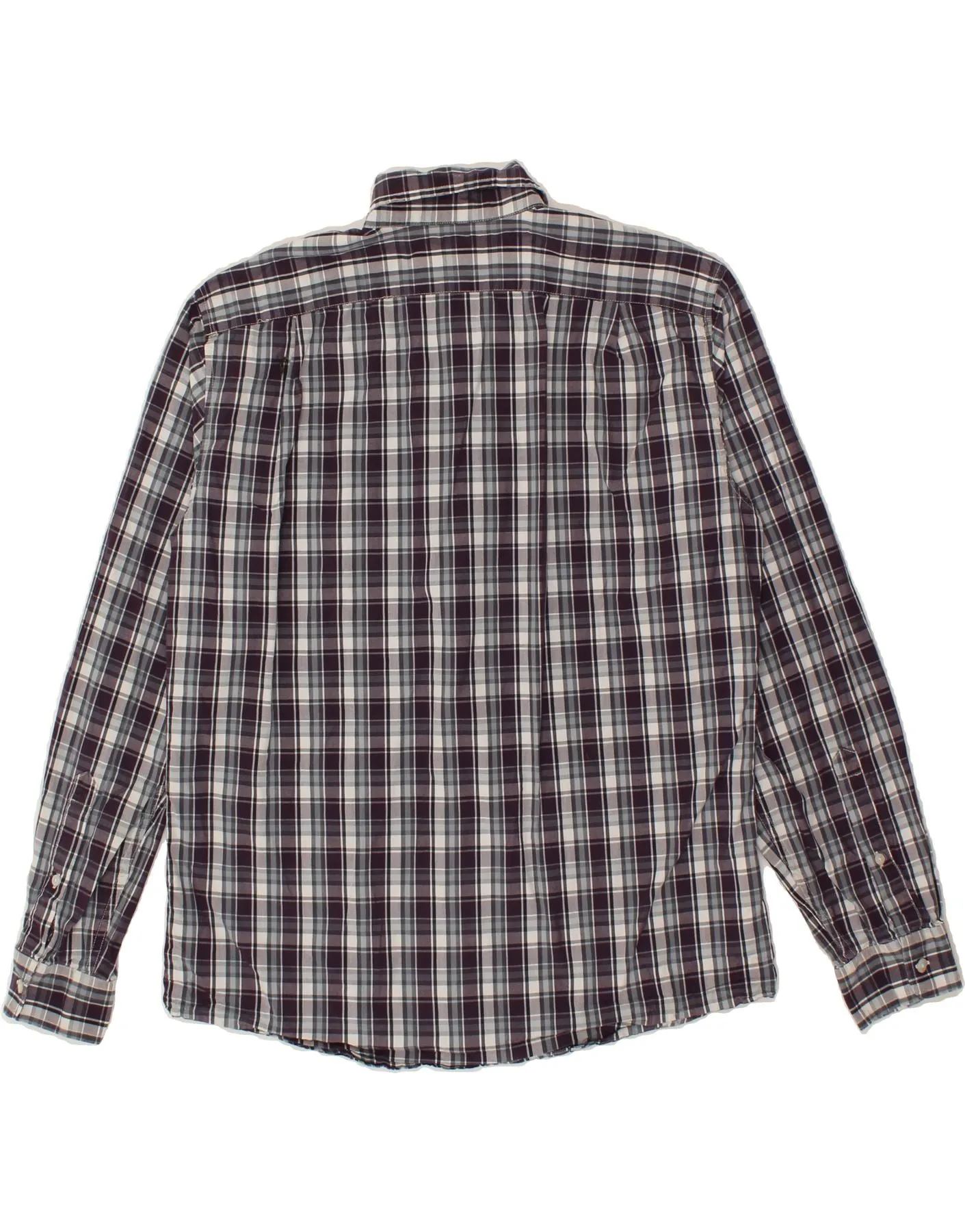 EDDIE BAUER Mens Classic Fit Shirt Medium Purple Check Cotton