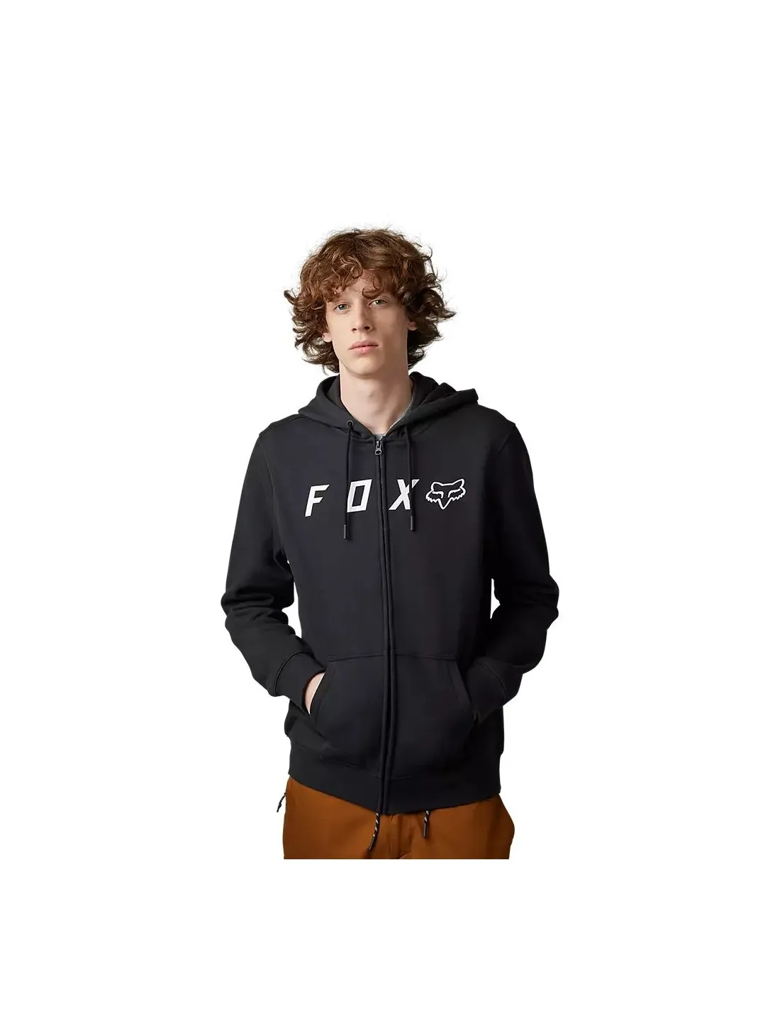 Felpa con cappuccio in pile Fox Absolute Zip nera