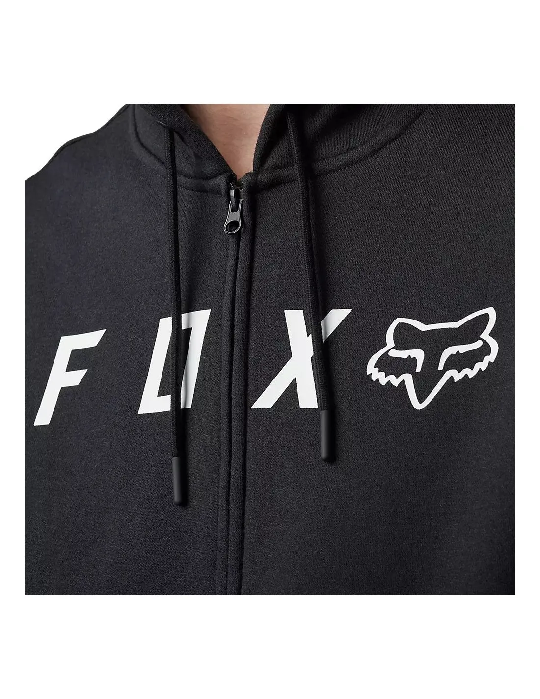 Felpa con cappuccio in pile Fox Absolute Zip nera