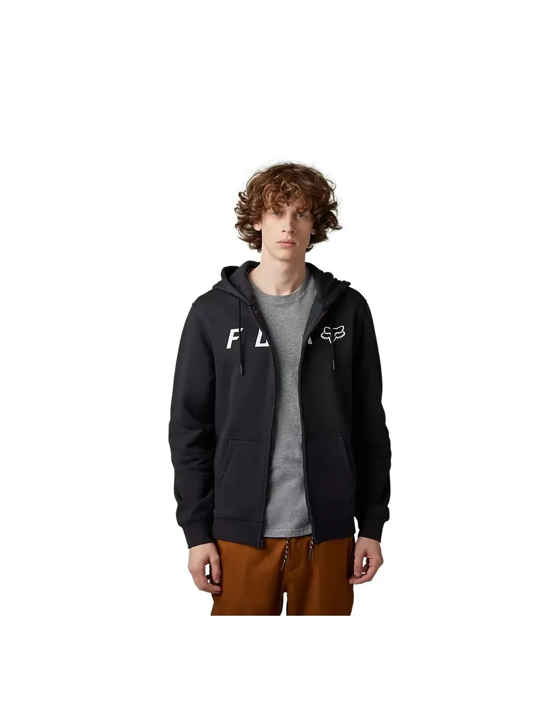 Felpa con cappuccio in pile Fox Absolute Zip nera