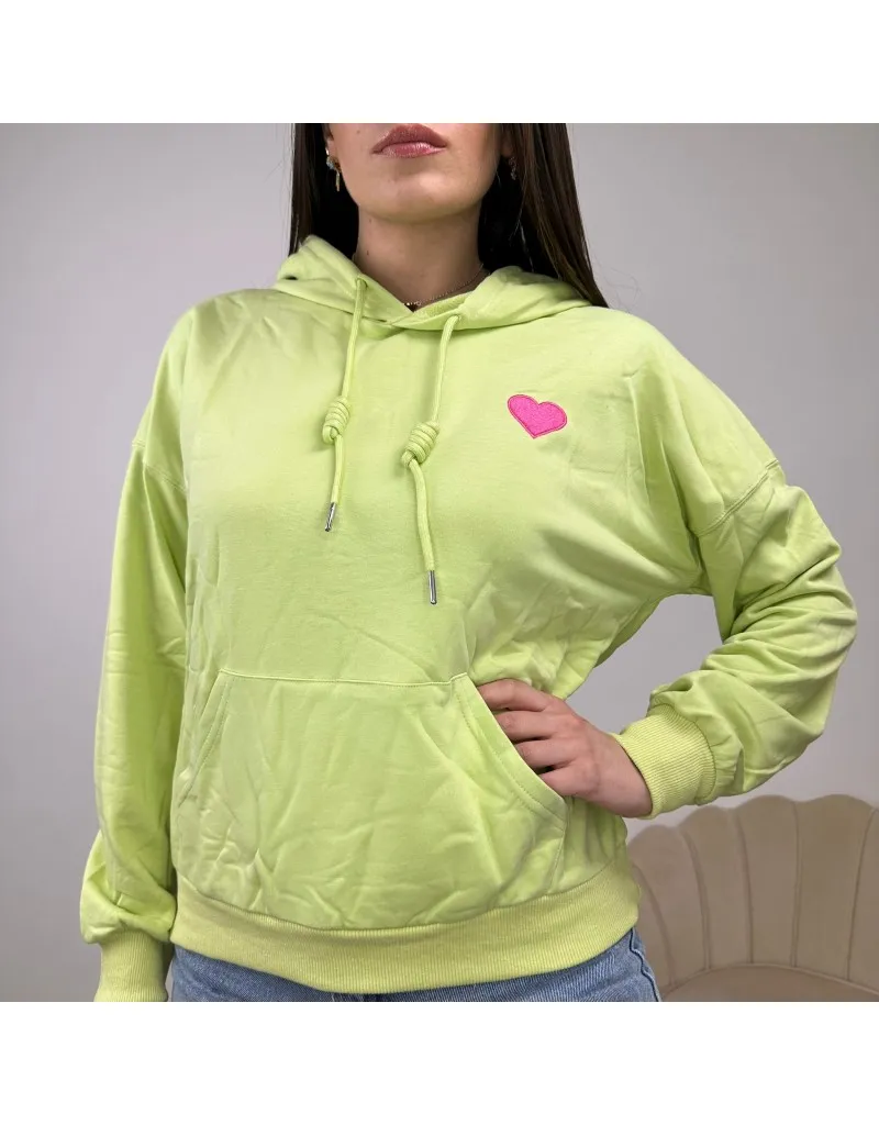 FELPA HEART VERDE LIME