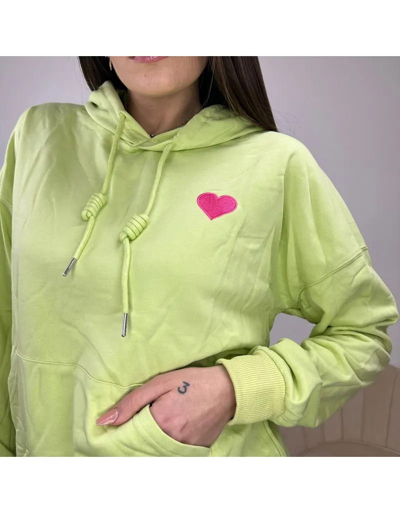 FELPA HEART VERDE LIME