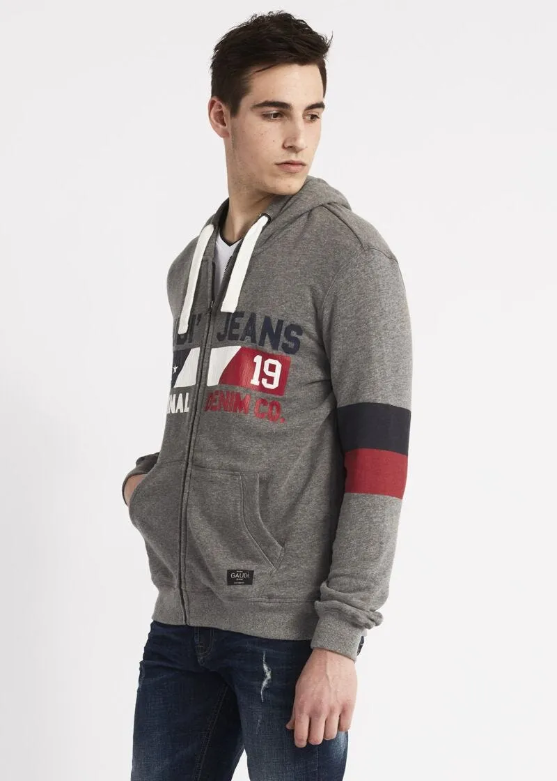 Felpa hoodie con zip