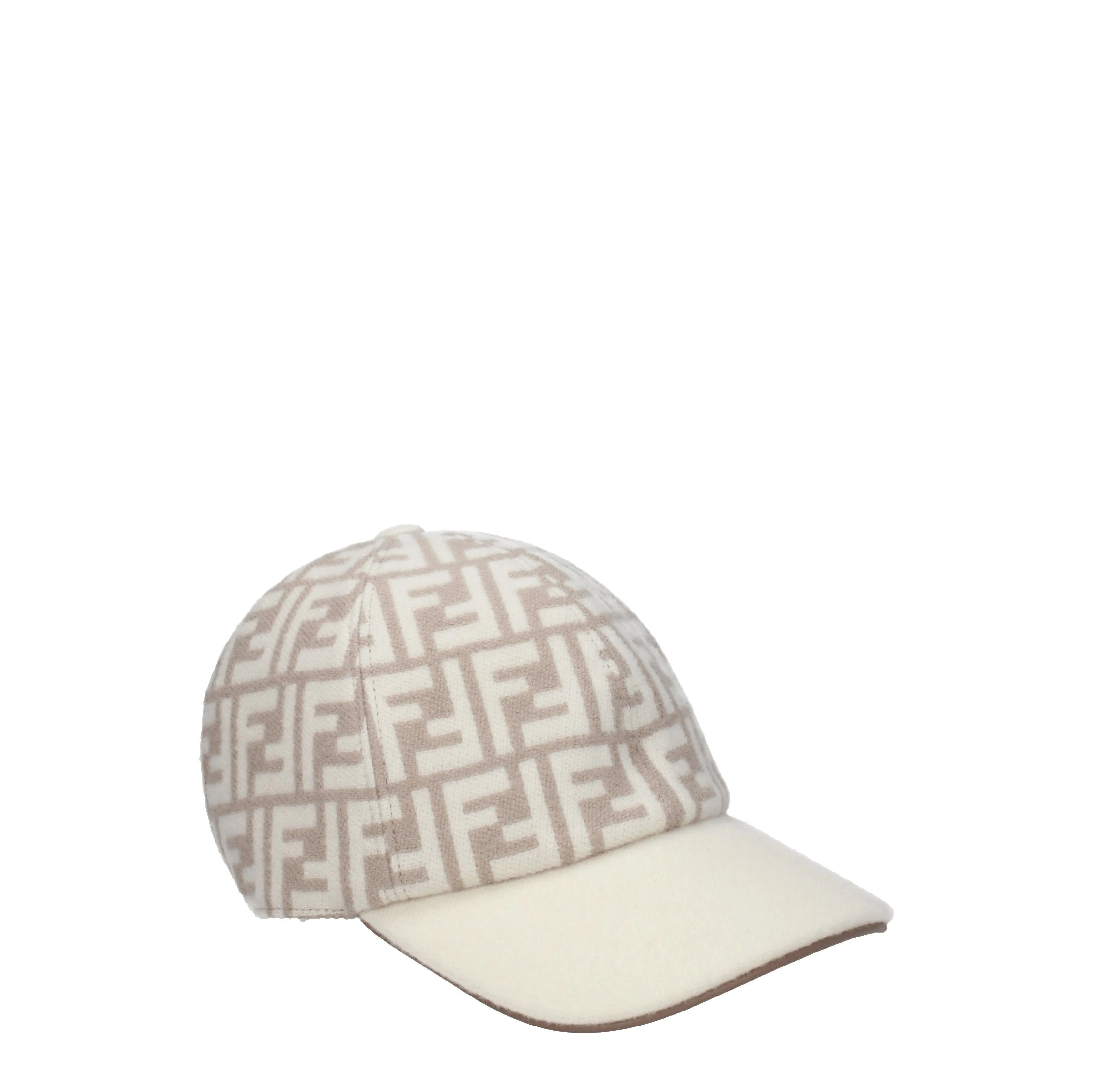 Fendi Cappelli Donna Lana Beige/Bianco