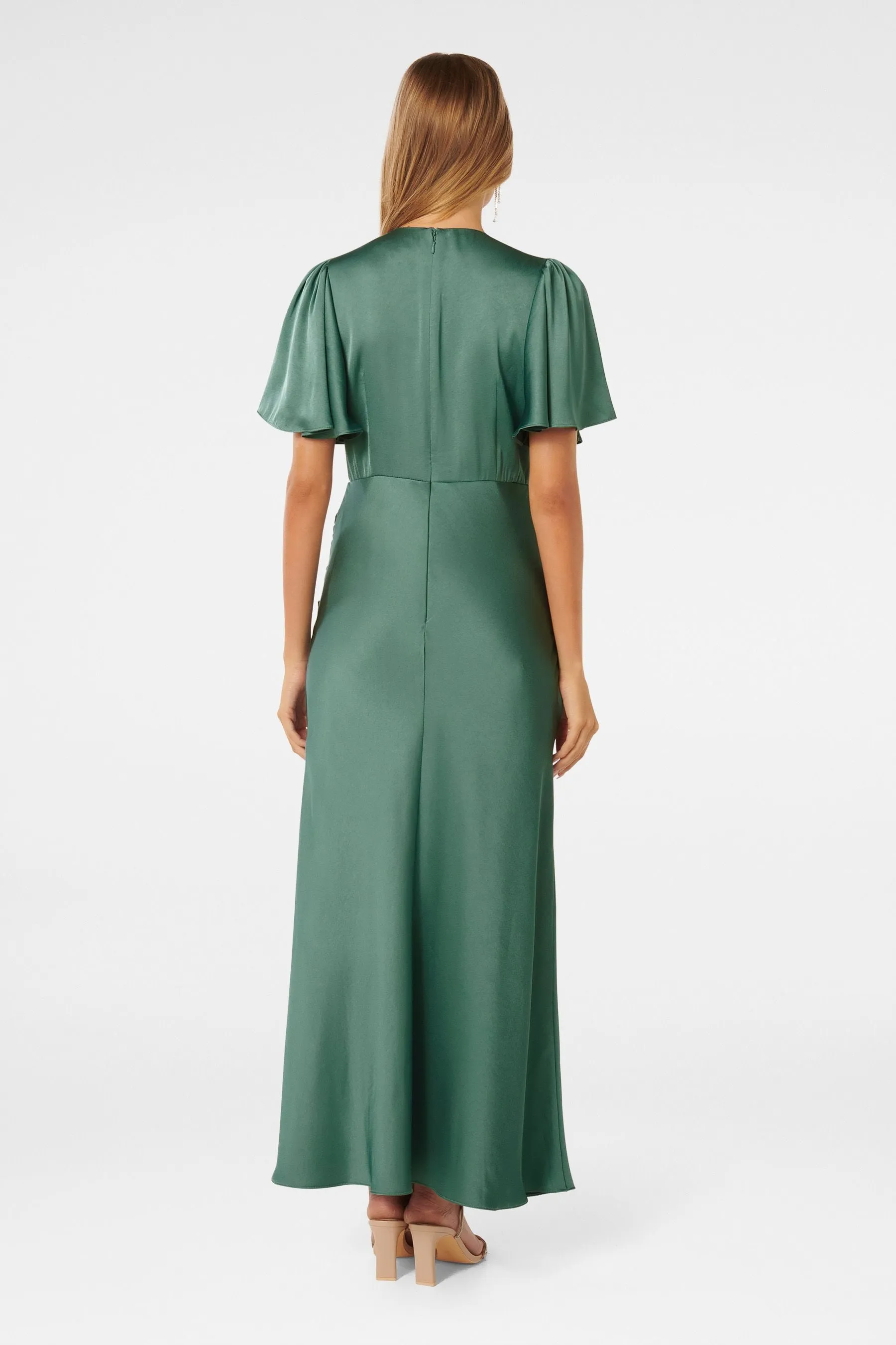 Forever New Chelsea - Abito maxi con maniche Satin svasato    