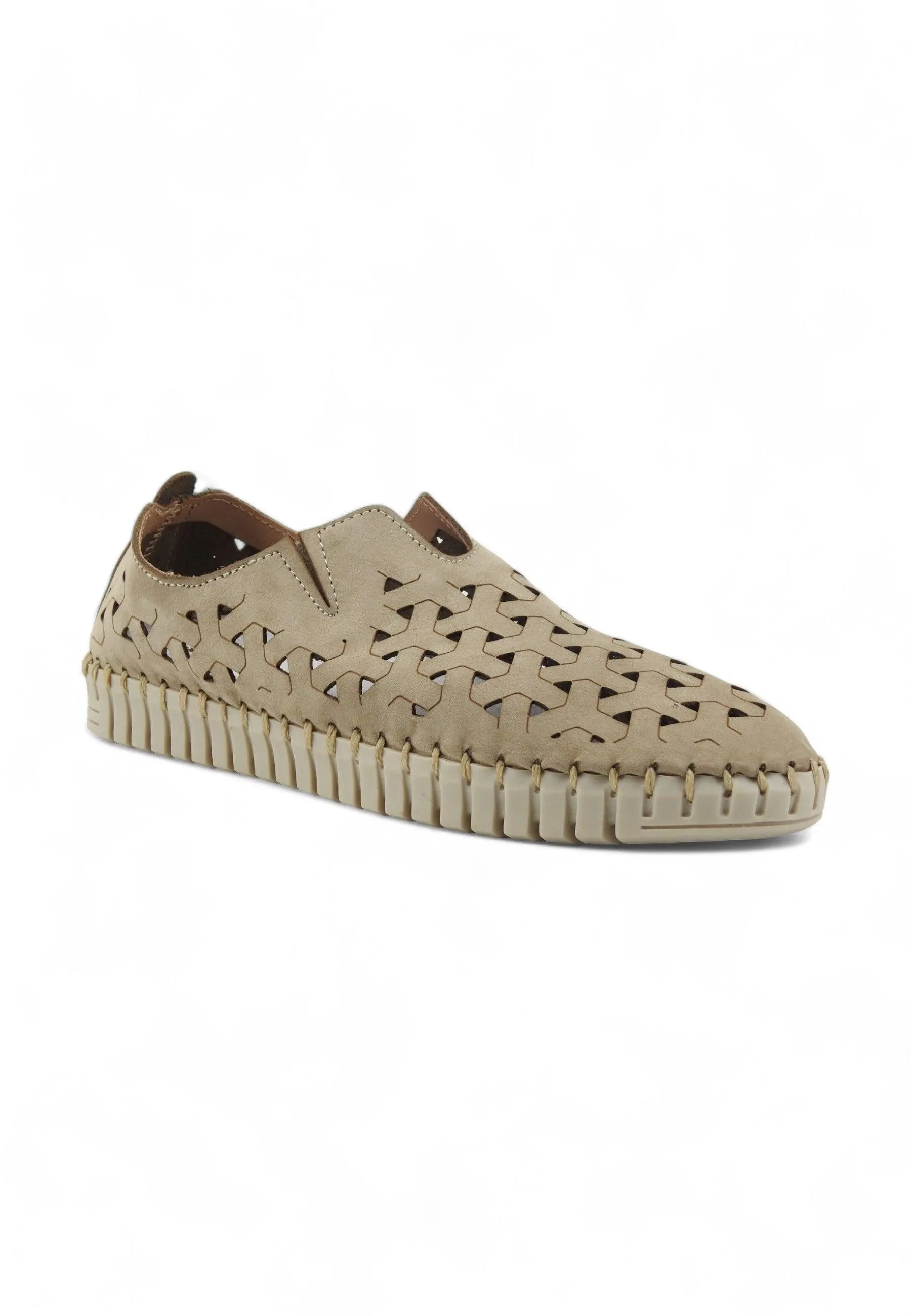 FRAU Nabuck Sneaker Slip On Traforato Donna Sabbia 52F069