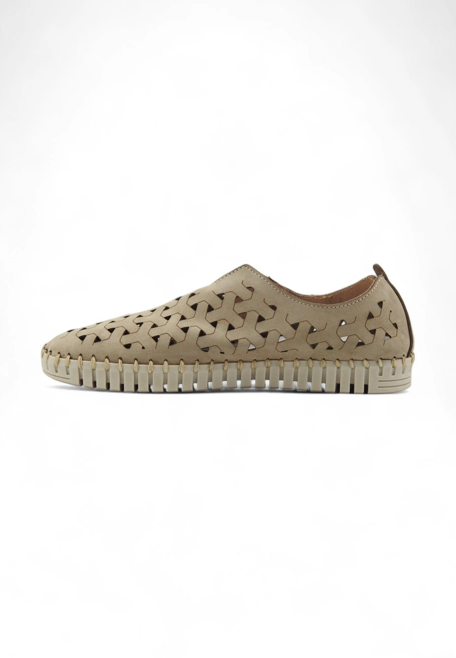 FRAU Nabuck Sneaker Slip On Traforato Donna Sabbia 52F069