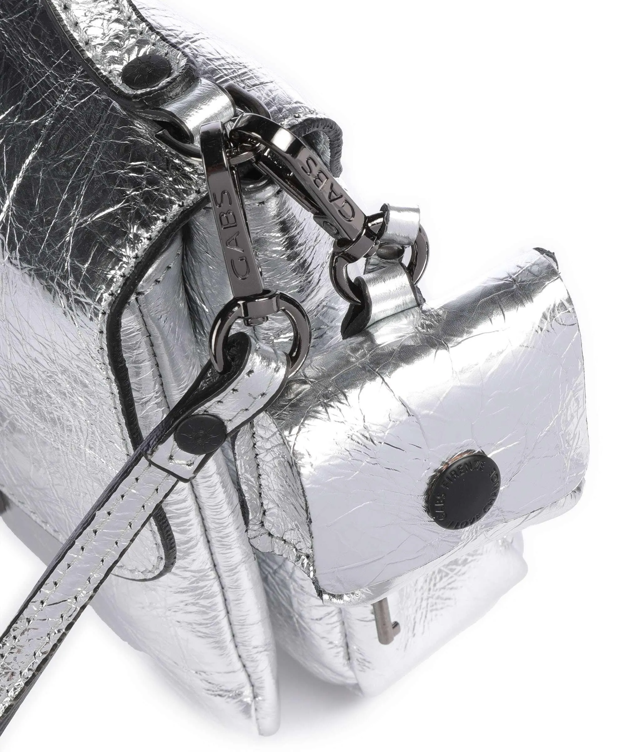  Gabs Phoenix Shaila Borsa a tracolla pelle di vitello grana argento  
