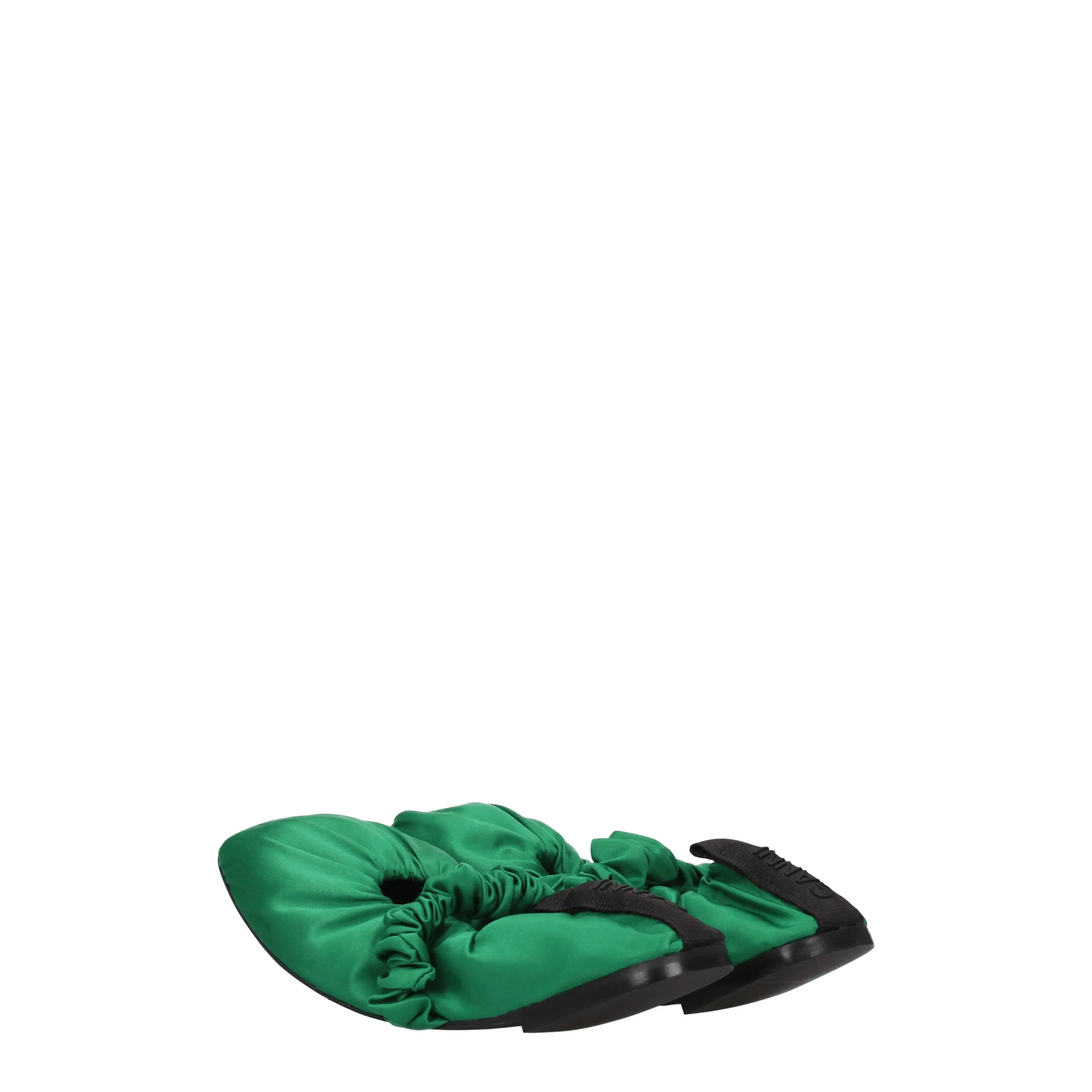 Ganni Ballerine Donna Tessuto Verde/Verde Vivido