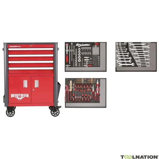 Gedore RED 3301689 R22041004 Carrello portautensili WINGMAN 129 pezzi