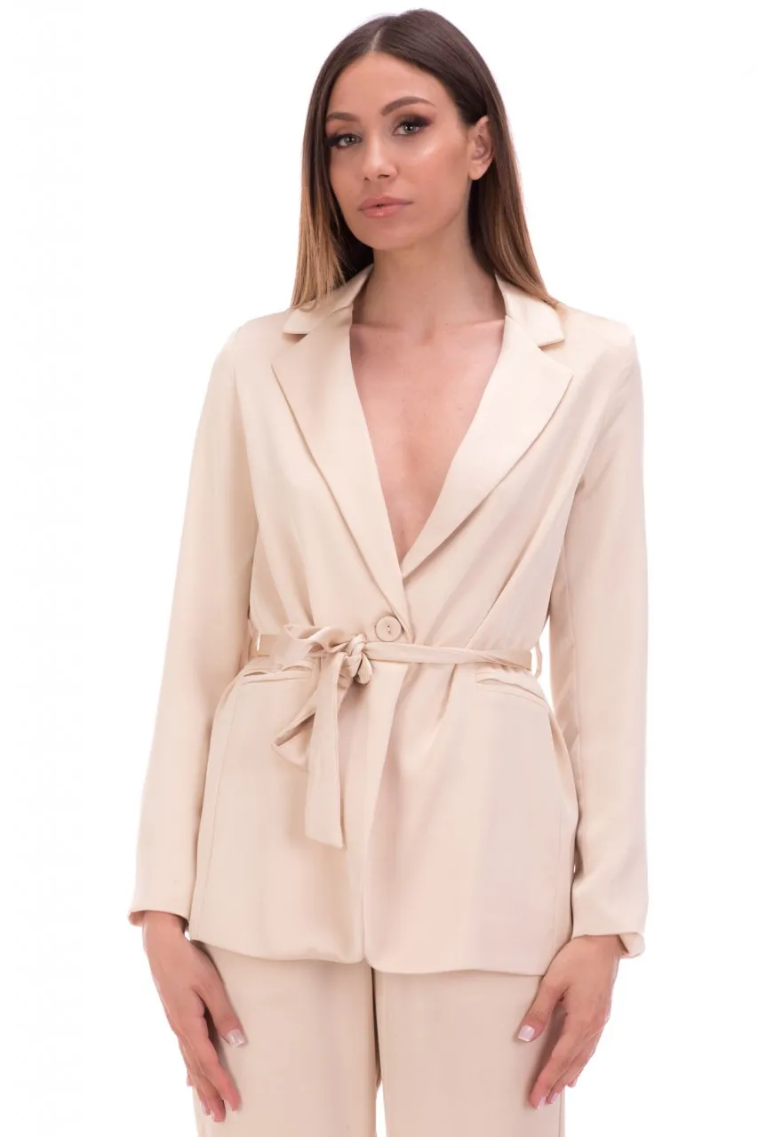 Giacca blazer con fusciacca Burro