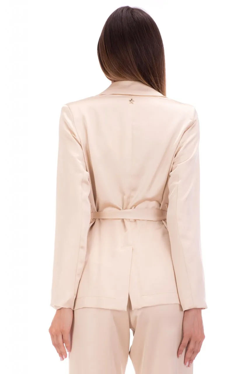 Giacca blazer con fusciacca Burro