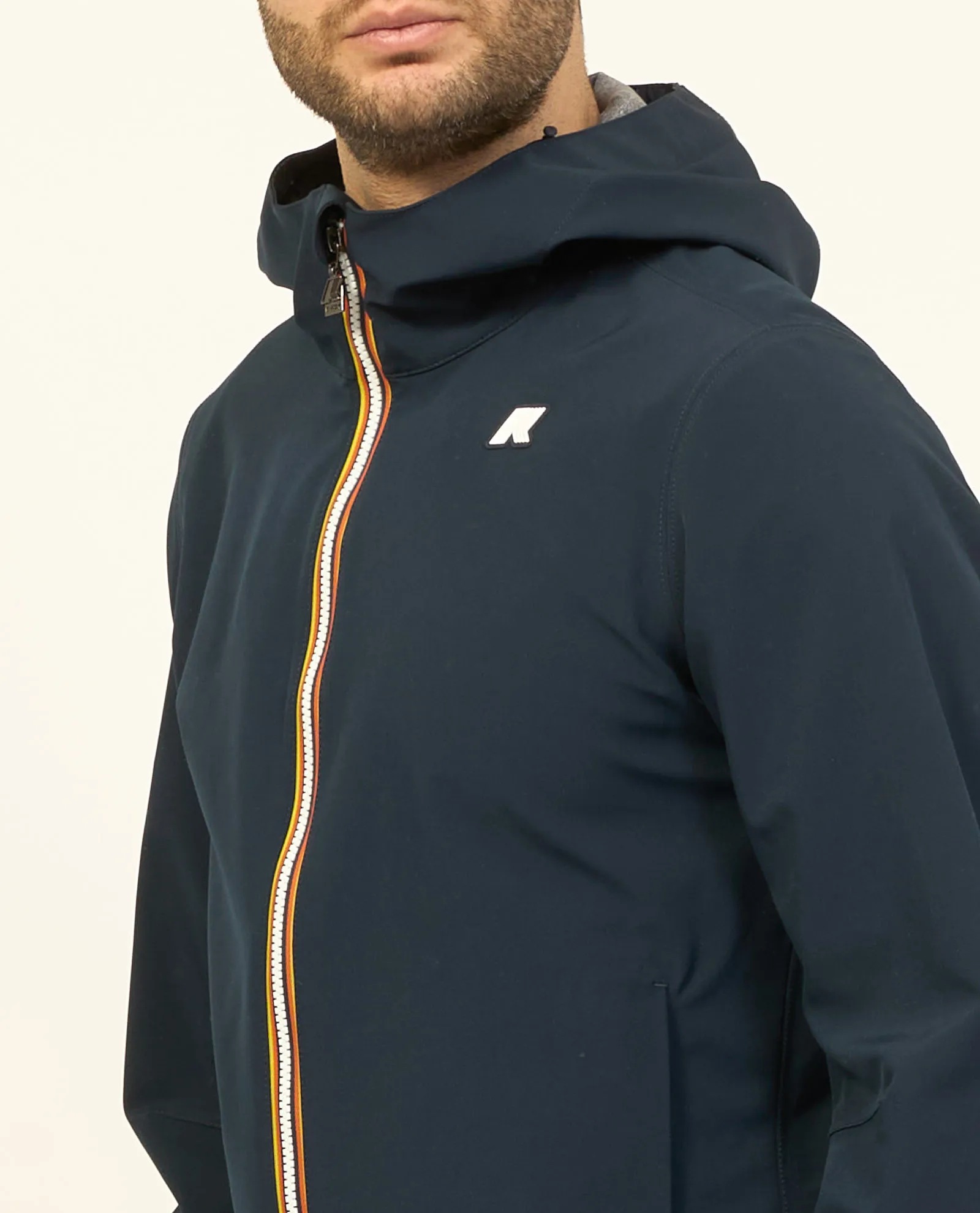 Giacca corta K-way Jacko con cappuccio e logo