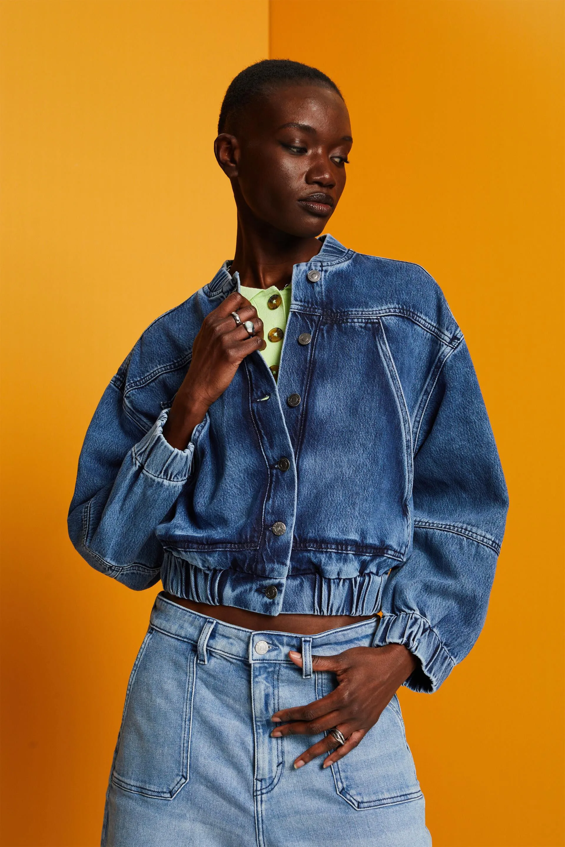 Giacca di jeans in stile bomber