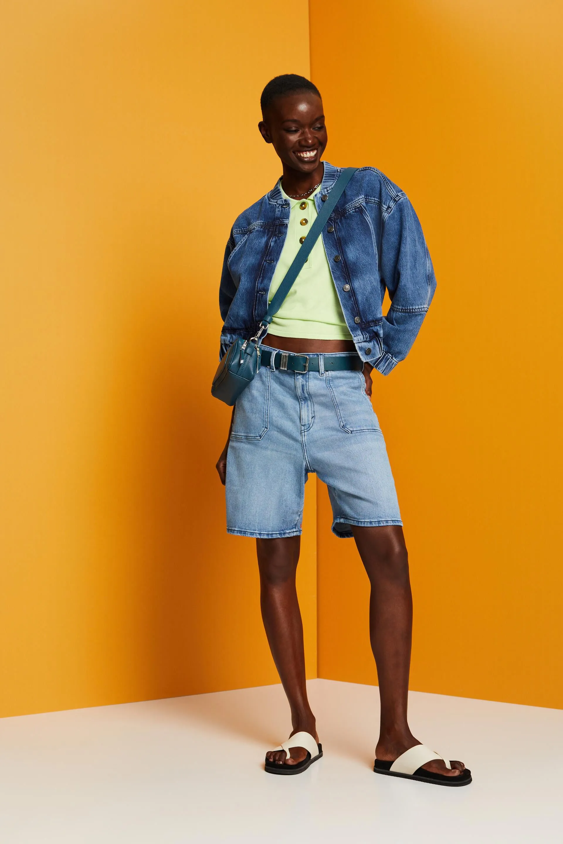 Giacca di jeans in stile bomber