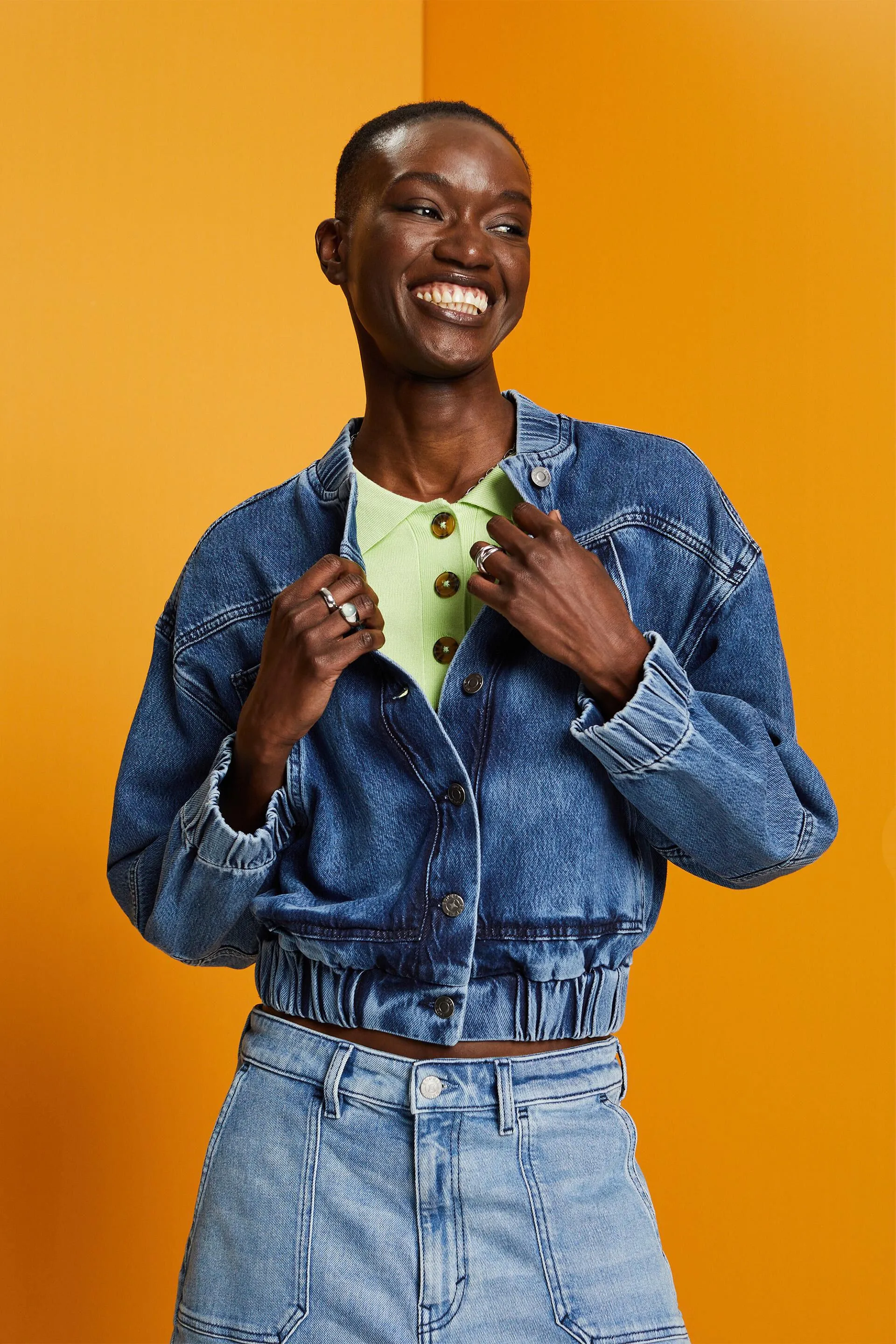 Giacca di jeans in stile bomber