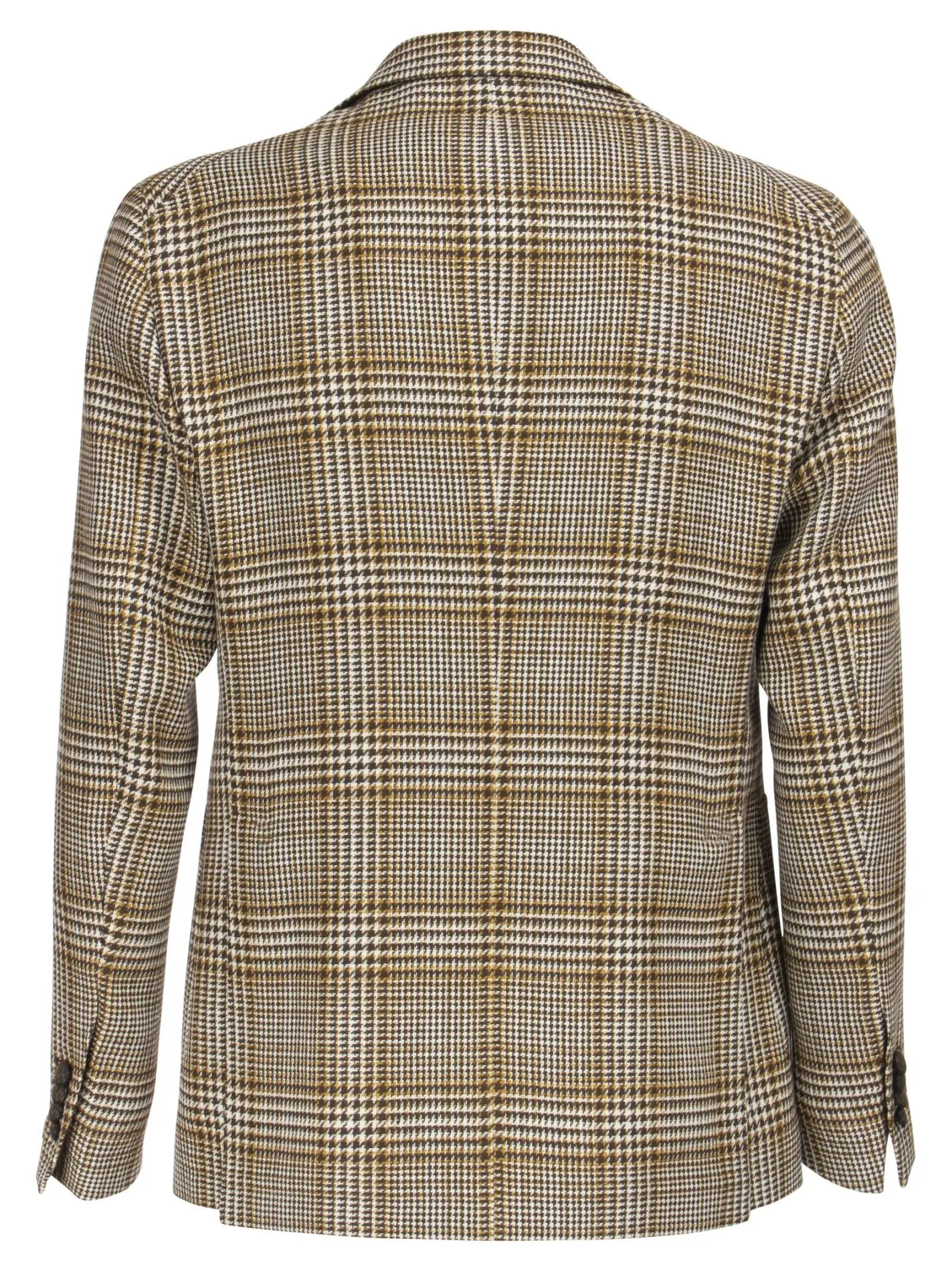 Giacca in Cotone e Lino con motivo Tartan