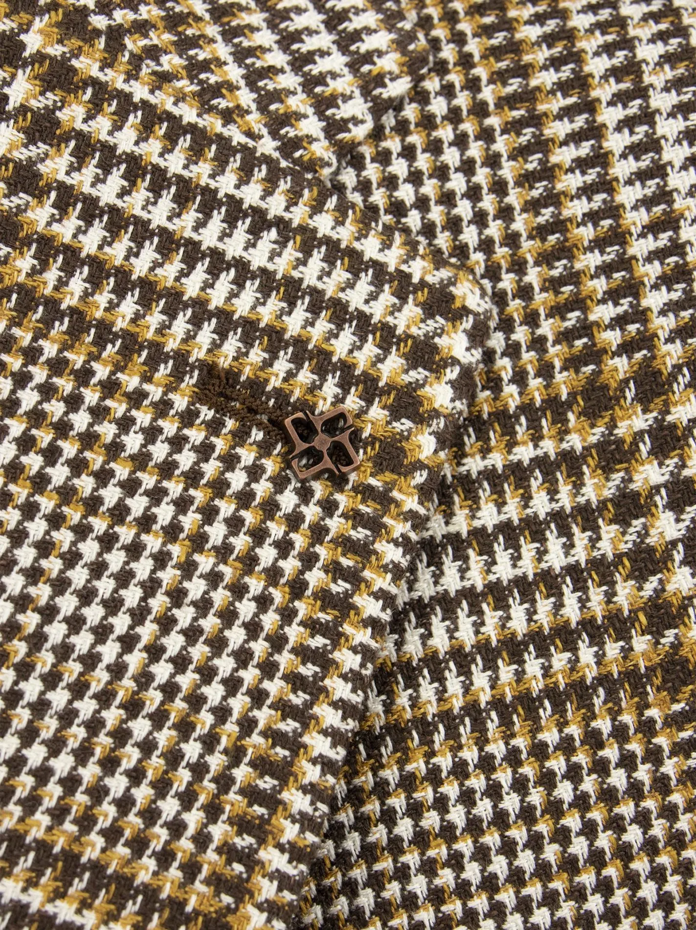 Giacca in Cotone e Lino con motivo Tartan